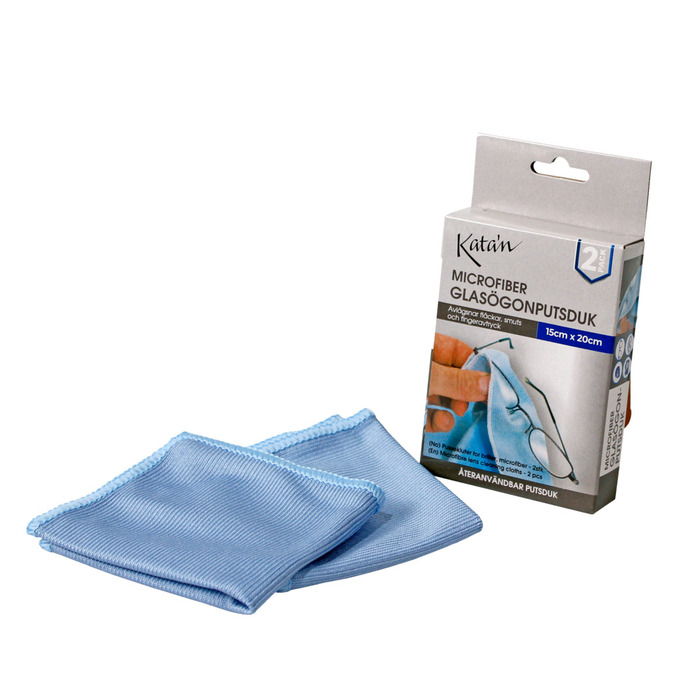 Glasögonputsduk Microfiber 15 x 20 cm 2-pack